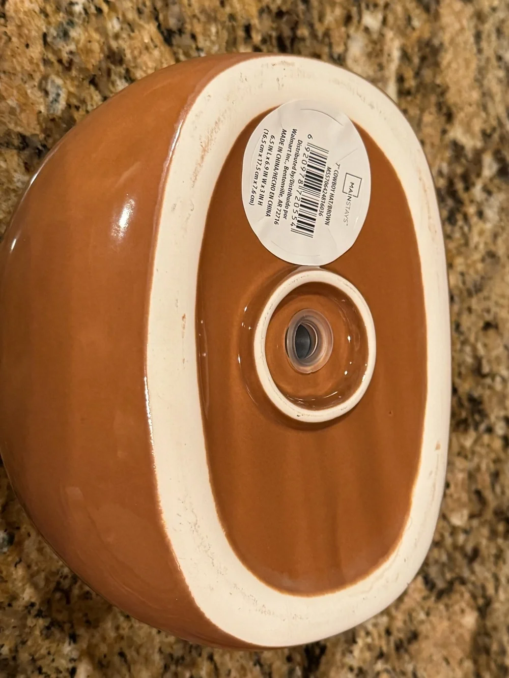 Ceramic Cowboy Hat Planter in Warm Brown 7”x6.5”.3”H : NEW